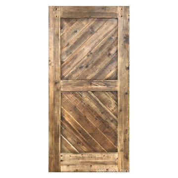 New Products Interior Solid Wood Slabs Sliding Barn Door Wood Panel Door Design